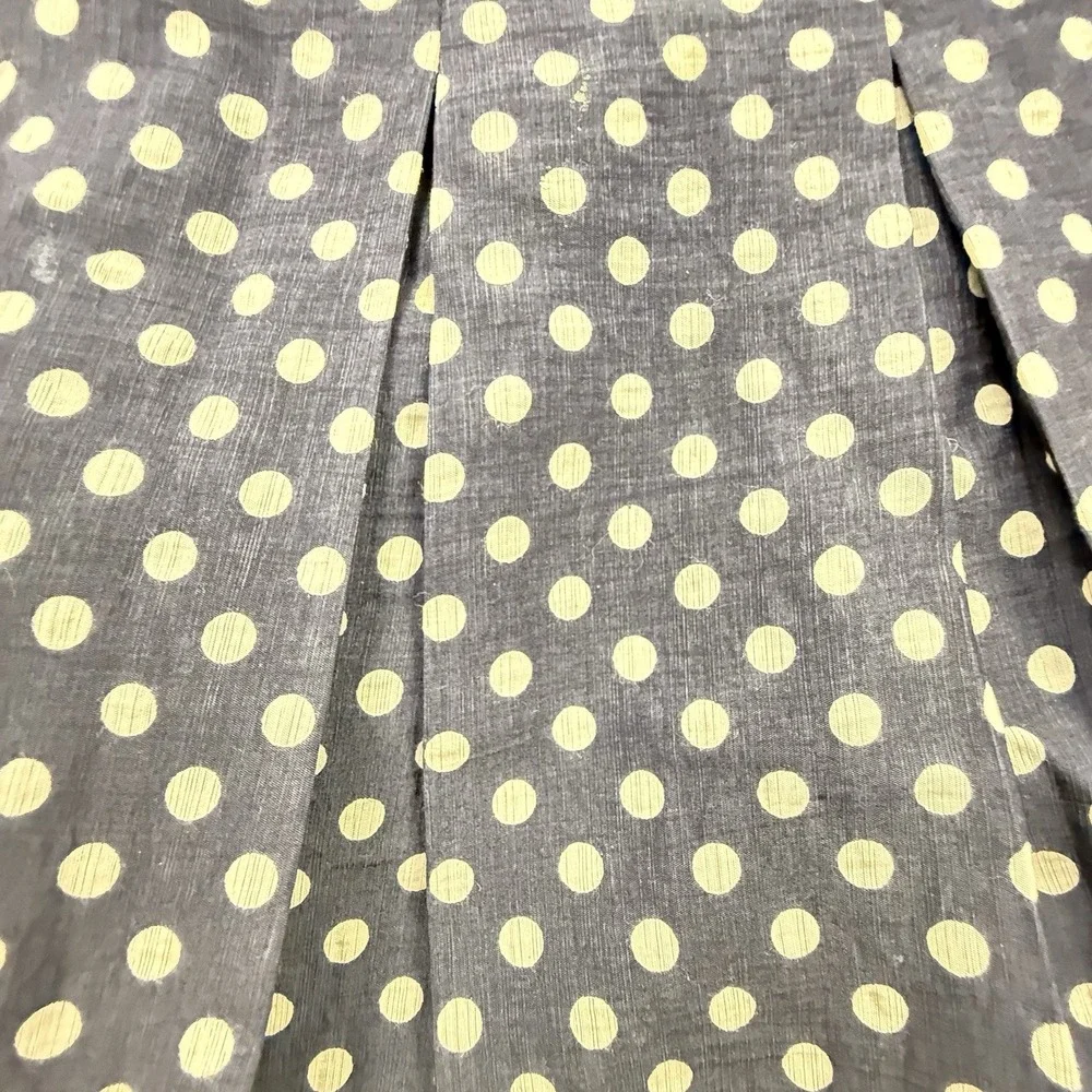 Vintage 80s Polka‎ Dot Skirt Nautical Red Stripe Hem Retro M